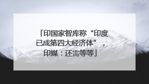印国家智库称“印度已成第四大经济体”，印媒：还需等等