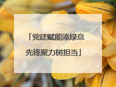 党建赋能添绿意 先锋聚力树担当