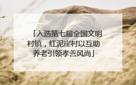 入选第七届全国文明村镇，红泥崖村以互助养老引领孝善风尚