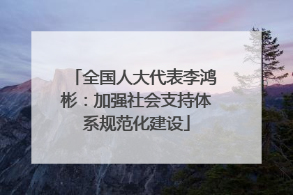 全国人大代表李鸿彬：加强社会支持体系规范化建设