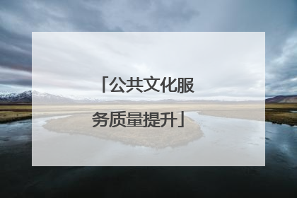 公共文化服务质量提升