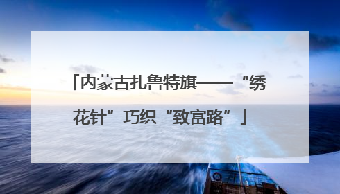 内蒙古扎鲁特旗——“绣花针”巧织“致富路”
