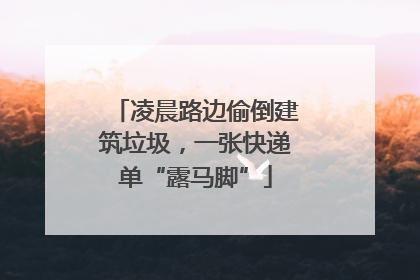 凌晨路边偷倒建筑垃圾，一张快递单“露马脚”