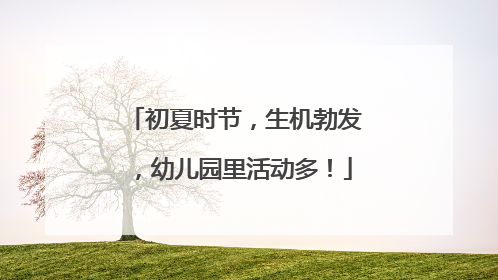 初夏时节，生机勃发，幼儿园里活动多！