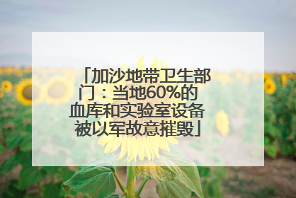 加沙地带卫生部门：当地60%的血库和实验室设备被以军故意摧毁