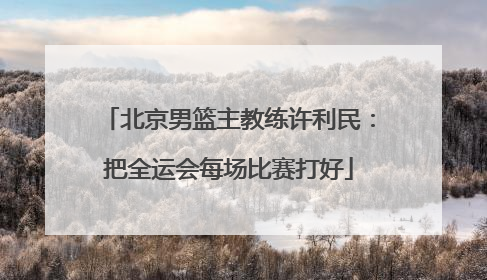 北京男篮主教练许利民：把全运会每场比赛打好