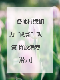 各地持续加力“两新”政策 释放消费潜力
