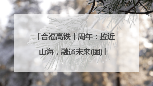 合福高铁十周年：拉近山海，融通未来(图)