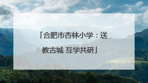 合肥市杏林小学：送教古城 互学共研