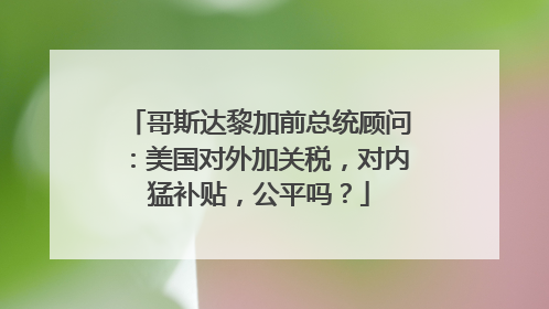 哥斯达黎加前总统顾问：美国对外加关税，对内猛补贴，公平吗？