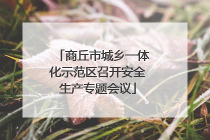 商丘市城乡一体化示范区召开安全生产专题会议
