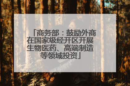 商务部：鼓励外商在国家级经开区开展生物医药、高端制造等领域投资