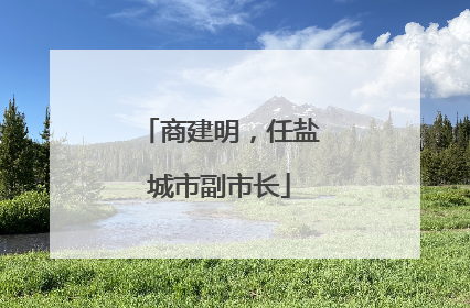 商建明，任盐城市副市长
