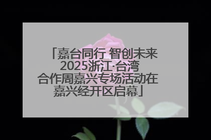 嘉台同行 智创未来 2025浙江·台湾合作周嘉兴专场活动在嘉兴经开区启幕
