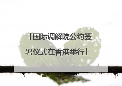 国际调解院公约签署仪式在香港举行