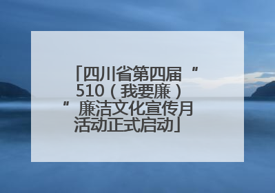 四川省第四届“510（我要廉）”廉洁文化宣传月活动正式启动