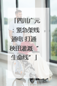 四川广元：紧急架线通电 打通秧田灌溉“生命线”