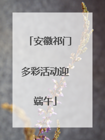 安徽祁门多彩活动迎端午