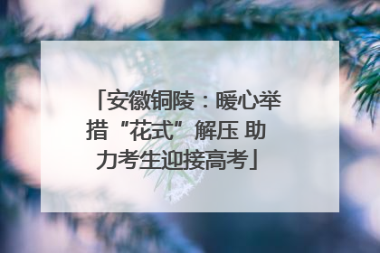 安徽铜陵：暖心举措“花式”解压 助力考生迎接高考
