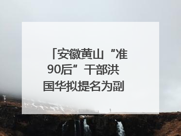 安徽黄山“准90后”干部洪国华拟提名为副区县长人选