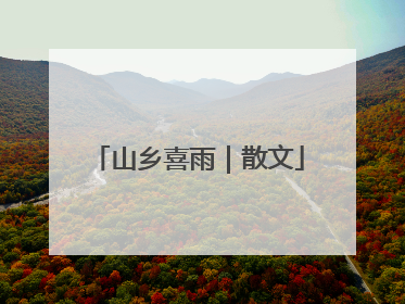 山乡喜雨｜散文