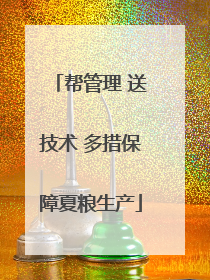 帮管理 送技术 多措保障夏粮生产