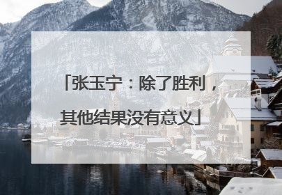 张玉宁：除了胜利，其他结果没有意义