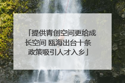 提供青创空间更给成长空间 瓯海出台十条政策吸引人才入乡