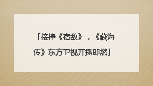 接棒《宿敌》，《藏海传》东方卫视开播即燃