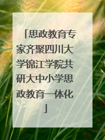 思政教育专家齐聚四川大学锦江学院共研大中小学思政教育一体化