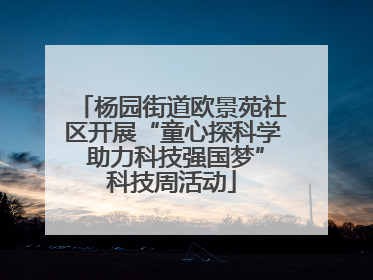 杨园街道欧景苑社区开展“童心探科学 助力科技强国梦”科技周活动