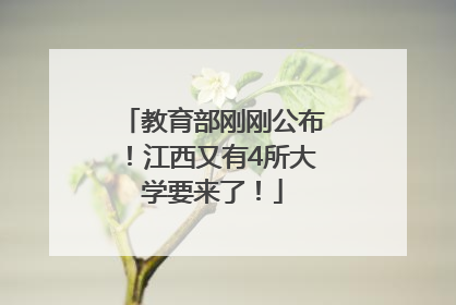 教育部刚刚公布！江西又有4所大学要来了！