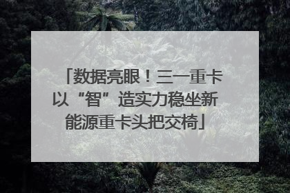 数据亮眼！三一重卡以“智”造实力稳坐新能源重卡头把交椅