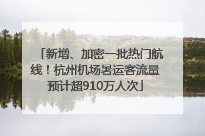 新增、加密一批热门航线！杭州机场暑运客流量预计超910万人次