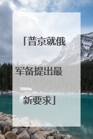 普京就俄军备提出最新要求
