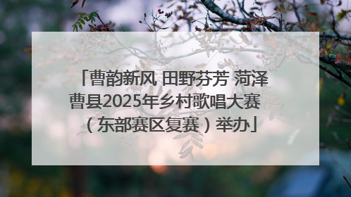 曹韵新风 田野芬芳 菏泽曹县2025年乡村歌唱大赛（东部赛区复赛）举办