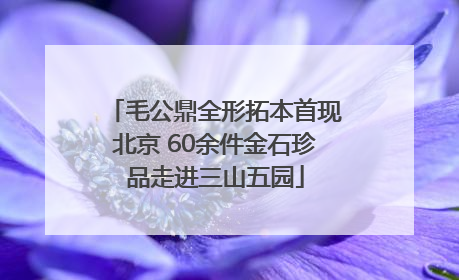 毛公鼎全形拓本首现北京 60余件金石珍品走进三山五园