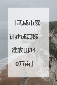 武威市累计建成高标准农田340万亩