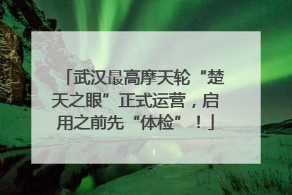 武汉最高摩天轮“楚天之眼”正式运营，启用之前先“体检”！