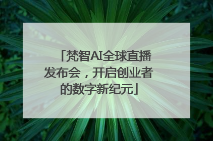 梵智AI全球直播发布会，开启创业者的数字新纪元