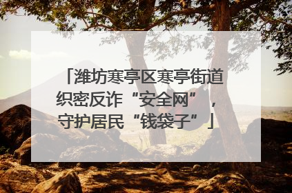 潍坊寒亭区寒亭街道织密反诈“安全网”，守护居民“钱袋子”