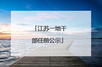 江苏一地干部任前公示