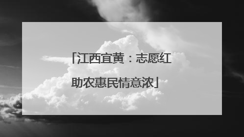 江西宜黄：志愿红助农惠民情意浓
