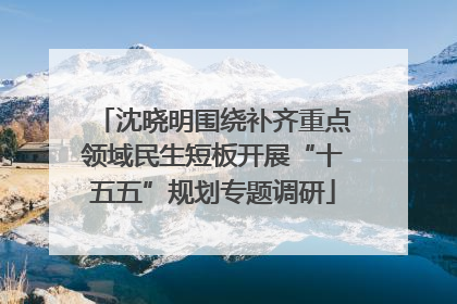 沈晓明围绕补齐重点领域民生短板开展“十五五”规划专题调研