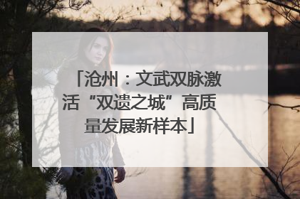 沧州：文武双脉激活“双遗之城”高质量发展新样本