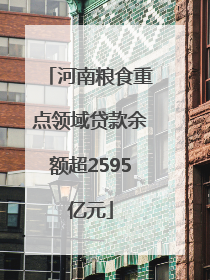 河南粮食重点领域贷款余额超2595亿元