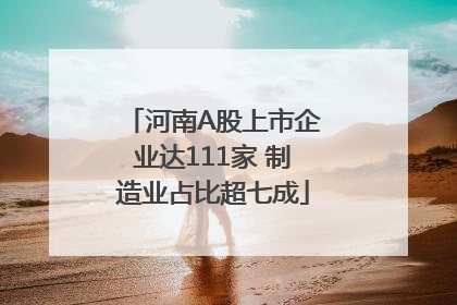 河南A股上市企业达111家 制造业占比超七成