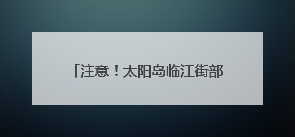 注意！太阳岛临江街部分路段临时变步行街