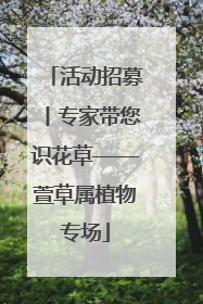 活动招募丨专家带您识花草——萱草属植物专场
