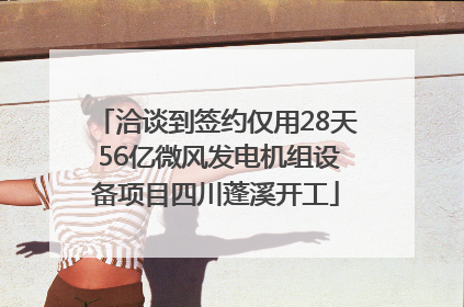 洽谈到签约仅用28天 56亿微风发电机组设备项目四川蓬溪开工